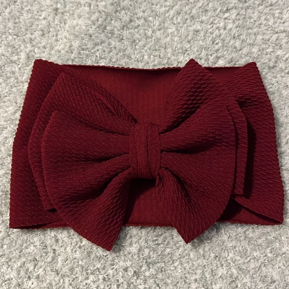 🔴 $3 - XL Maroon Headband Bow NWT - Picture 1 of 5